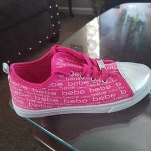 Bebe Kids Fuchsia and White Sneakers